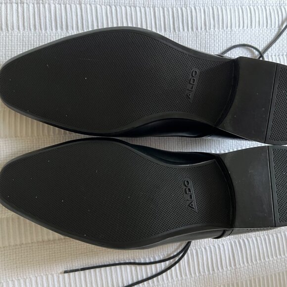 Aldo Men's Black Leather Oxford Dress Shoes - Picture 4 of 9